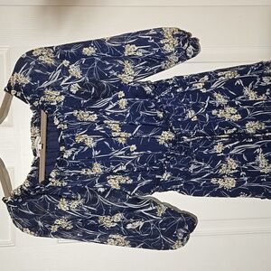 Ryan Michelle Floral Navy Dress Size PM